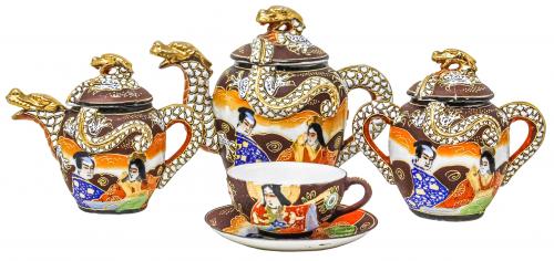 JUEGO DE CAFÉ SATSUMA DEL PRIMER TERCIO DEL S.XX