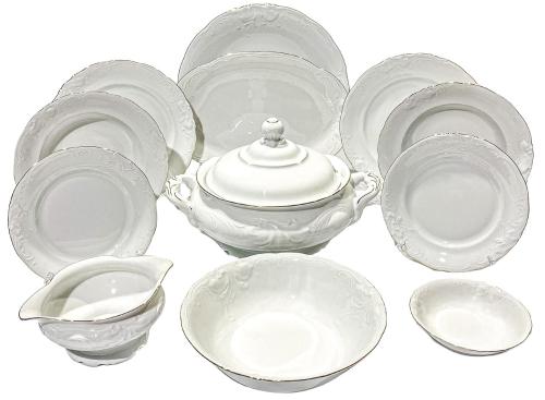 VAJILLA PORCELANA PARA 12 SERVICIOS DEL ÚLTIMO CUARTO  S.XX