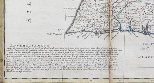 MAPA INGLÉS DE LA PENÍNSULA IBÉRICA 1711