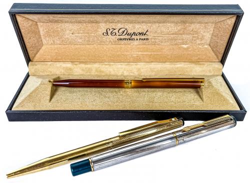 DOS BOLÍGRAFOS PARKER Y SHEATER, Y PORTAMINAS DUPONT