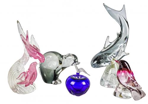 CONJUNTO DE PIEZAS DE CRISTAL DE MURANO