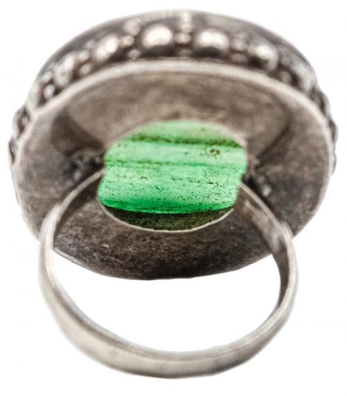 ANILLO DE PLATA CON ÁGATA VERDE