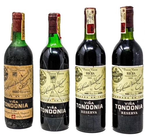 CUATRO BOTELLAS DE VIÑA TONDONIA 