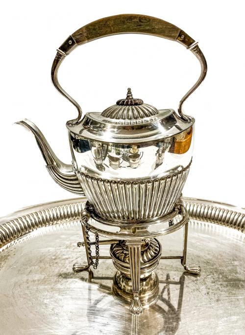 JUEGO DE CAFÉ Y TÉ CON SAMOVAR EN METAL "WMF" TERCIO S.XX