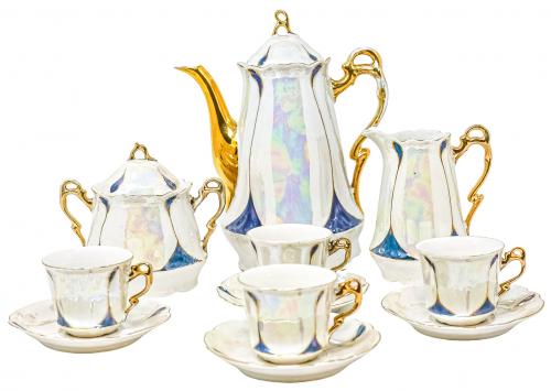 JUEGO DE CAFÉ DE PORCELANA DE PRINCIPIOS DE SIGLO XX