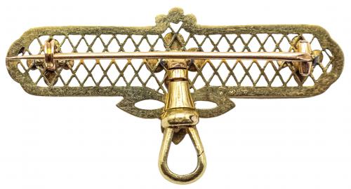 BROCHE ALFILER PORTA RELOJ, DEL S.XIX