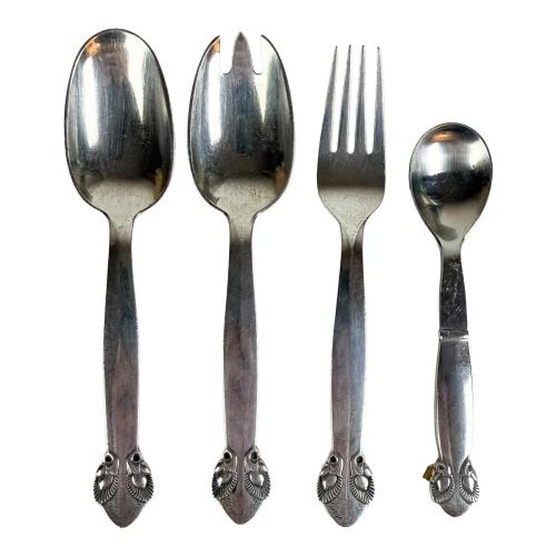 JUEGO DE CUBIERTOS GEORG JENSEN DE MEDIADOS S.XX