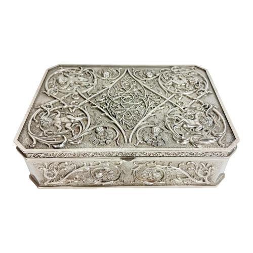 CAJA JOYERO EN METAL DE MEDIADOS DEL S.XX