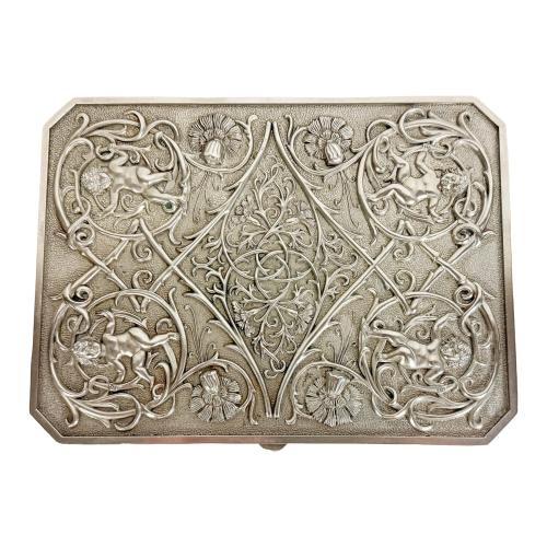 CAJA JOYERO EN METAL DE MEDIADOS DEL S.XX