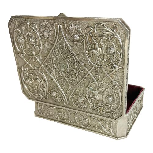CAJA JOYERO EN METAL DE MEDIADOS DEL S.XX