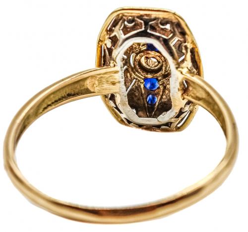 ANILLO CON BRILLANTES Y ZAFIROS
