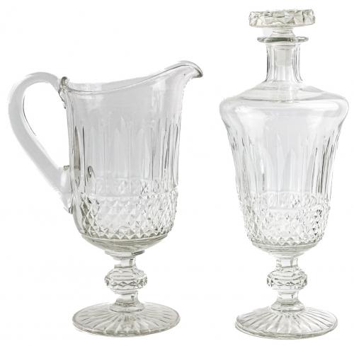 JARRA Y BOTELLA LICORERA DE MEDIADOS DE SIGLO XX 