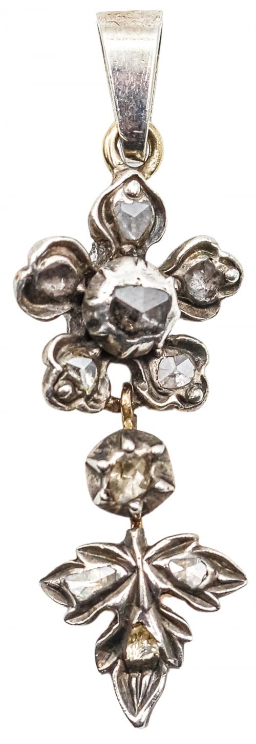 BROCHE Y COLGANTE CON DIAMANTES DEL S.XIX