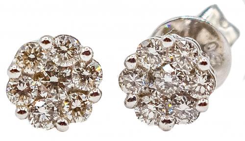 PENDIENTES ROSETONES CON BRILLANTES