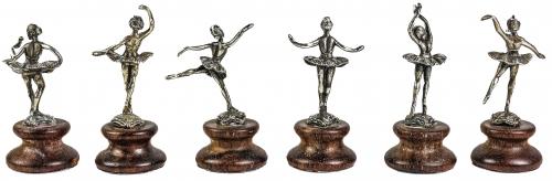 SEIS FIGURITAS DE BAILARINAS EN PLATA