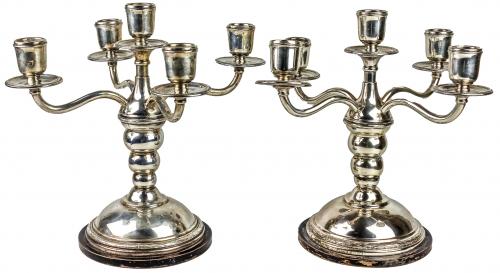 PAREJA DE CANDELABROS EN PLATA DE LOS AÑOS  30