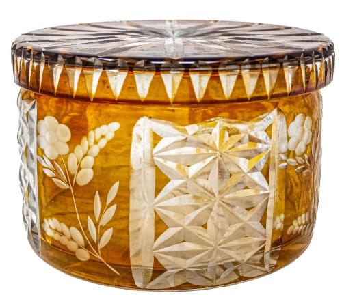 TARRO DE CRISTAL TALLADO DE MEDIADOS DEL SIGLO XX