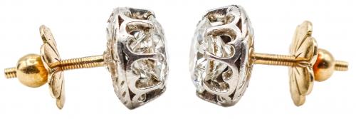 PENDIENTES DORMILONAS CON DIAMANTES DE PPS. DEL S.XX