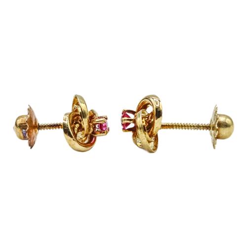 PENDIENTES PARA NIÑA CON RUBÍ