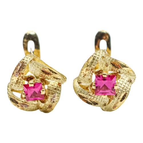 PENDIENTES PARA NIÑA CON RUBÍ
