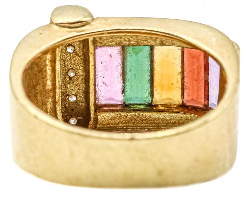 ANILLO MULTICOLOR CON BRILLANTES