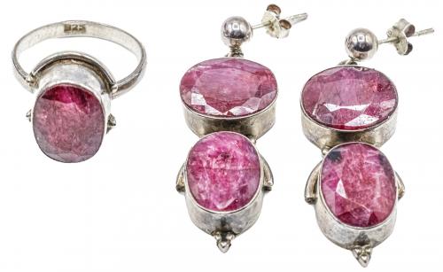 CONJUNTO DE PENDIENTES Y ANILLO DE PLATA