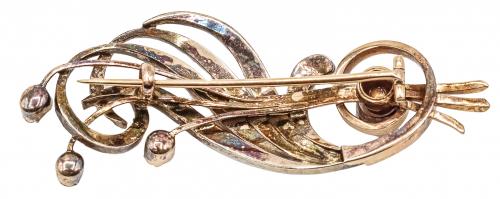 BROCHE CON DIAMANTES DE FLES. DEL S.XIX