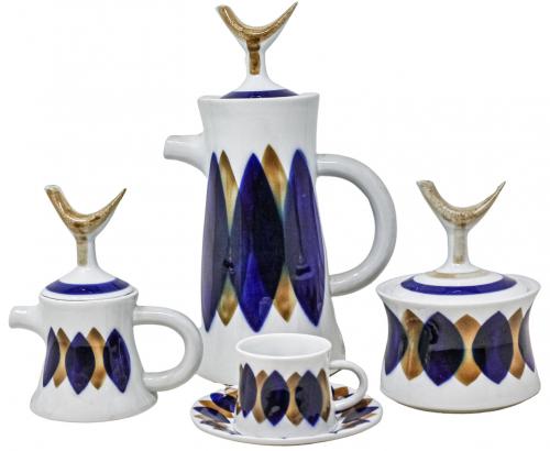 JUEGO DE CAFÉ EN PORCELANA DE SARGADELOS ÚLTIMO CUARTO S.XX