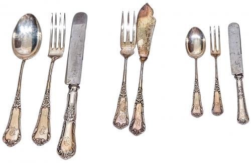CUBERTERIA DE PLATA DE MEDIADOS DE SIGLO XX