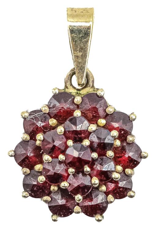 COLGANTE ROSETÓN CON GRANATES