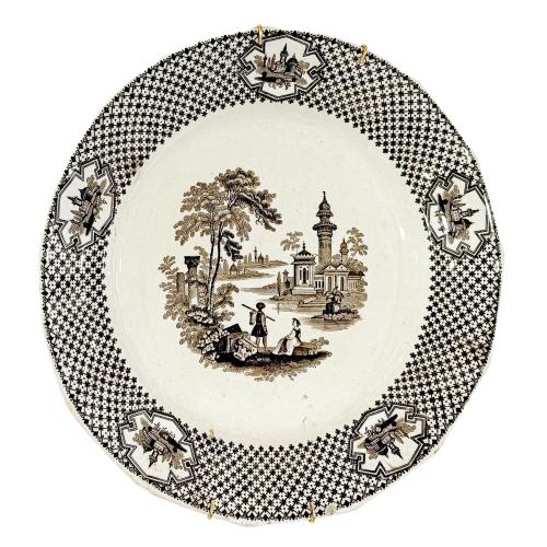 BANDEJA Y PLATO EL LOZA INGLESA DE PRINCIPIOS DEL S. XX