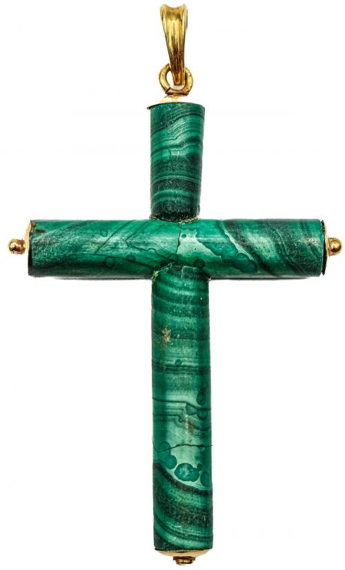 CRUZ COLGANTE DE MALAQUITA