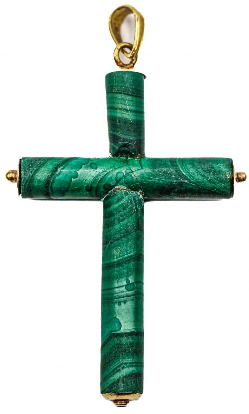CRUZ COLGANTE DE MALAQUITA