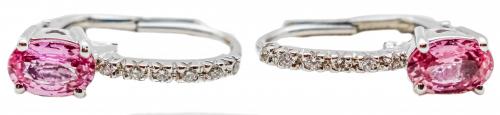 PENDIENTES CON ZAFIROS ROSAS Y BRILLANTES