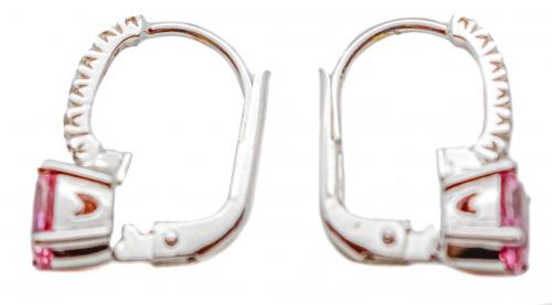 PENDIENTES CON ZAFIROS ROSAS Y BRILLANTES