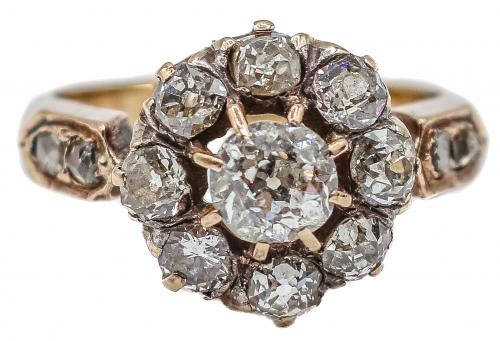 SORTIJA ROSETÓN CON DIAMANTES DEL S.XIX