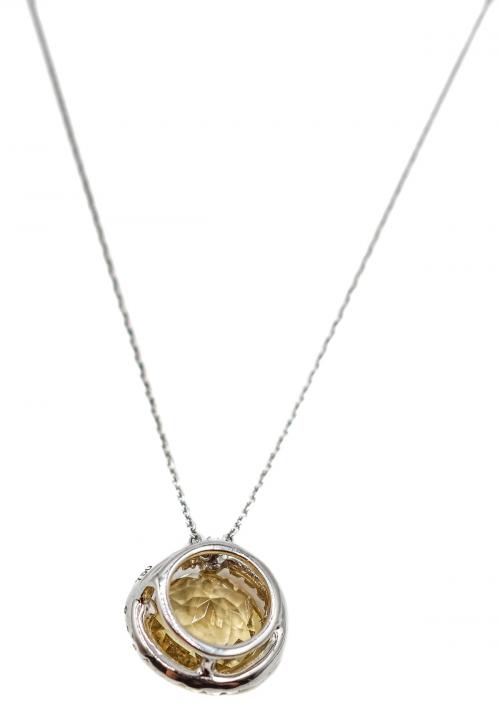 COLGANTE CON CITRINO Y BRILLANTES