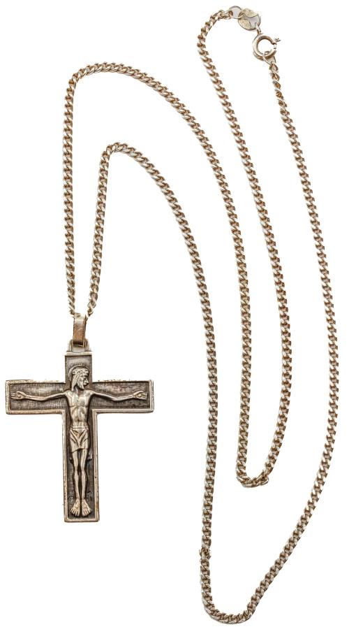 CRUZ COLGANTE CON CADENA AÑOS 70