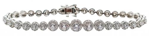 PULSERA RIVIERE CON ROSETONES DE CIRCONITAS