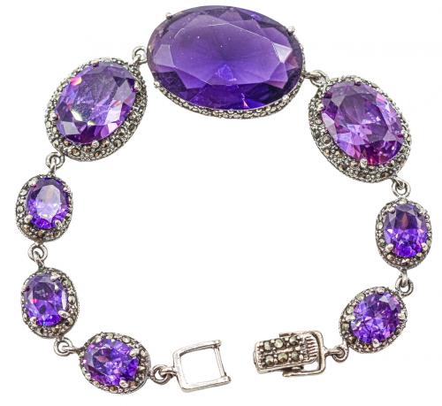 PULSERA CON CIRCONITAS LILAS