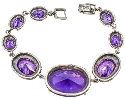 PULSERA CON CIRCONITAS LILAS