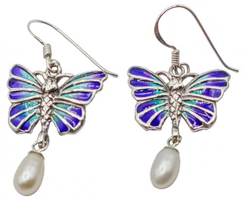 PENDIENTES MARIPOSA CON PERLA