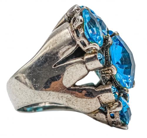 ANILLO CON CRISTALES AZULES