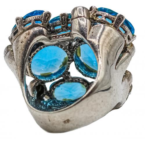 ANILLO CON CRISTALES AZULES