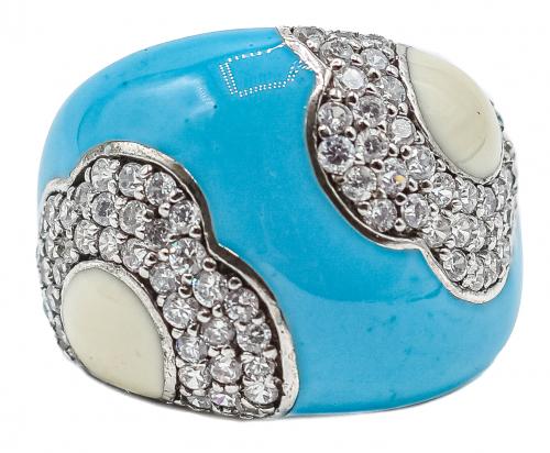 ANILLO CON ESMALTES Y CIRCONITAS