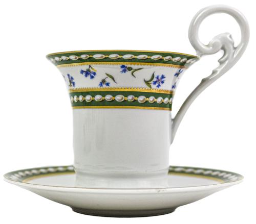 TAZA CON PLATO DE COLECCION EN PORCELANA DE LIMOGES