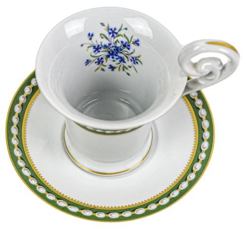 TAZA CON PLATO DE COLECCION EN PORCELANA DE LIMOGES