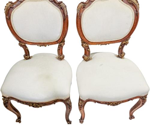 PAREJA DE SILLAS ESTILO LUIS XV DEL PRIMER CUARTO DE S. XX