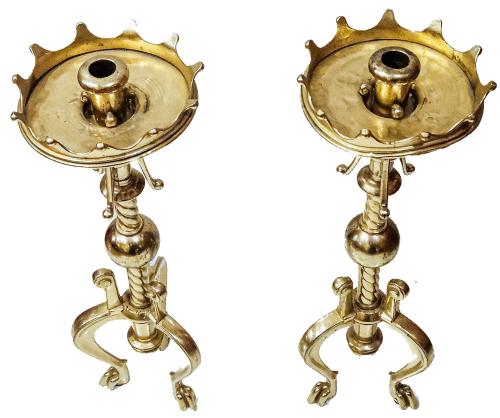 PAREJA DE CANDELEROS MODERNISTAS CIRCA 1900