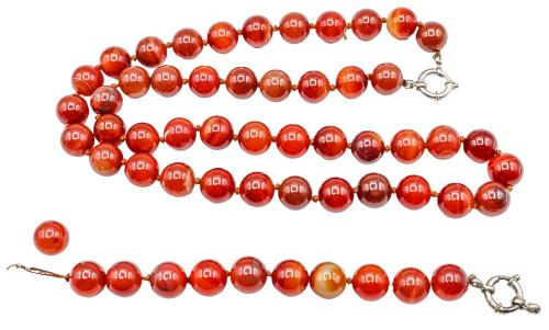 GARGANTILLA Y PULSERA DE ÁGATA CORNALINA